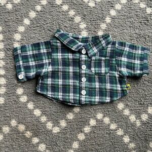 Build-A-Bear Blue and Green Plaid Button Down Shirt